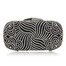 Load image into Gallery viewer, Embedded Glitter Stone Box Clutch - Black
