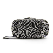 Load image into Gallery viewer, Embedded Glitter Stone Box Clutch - Black